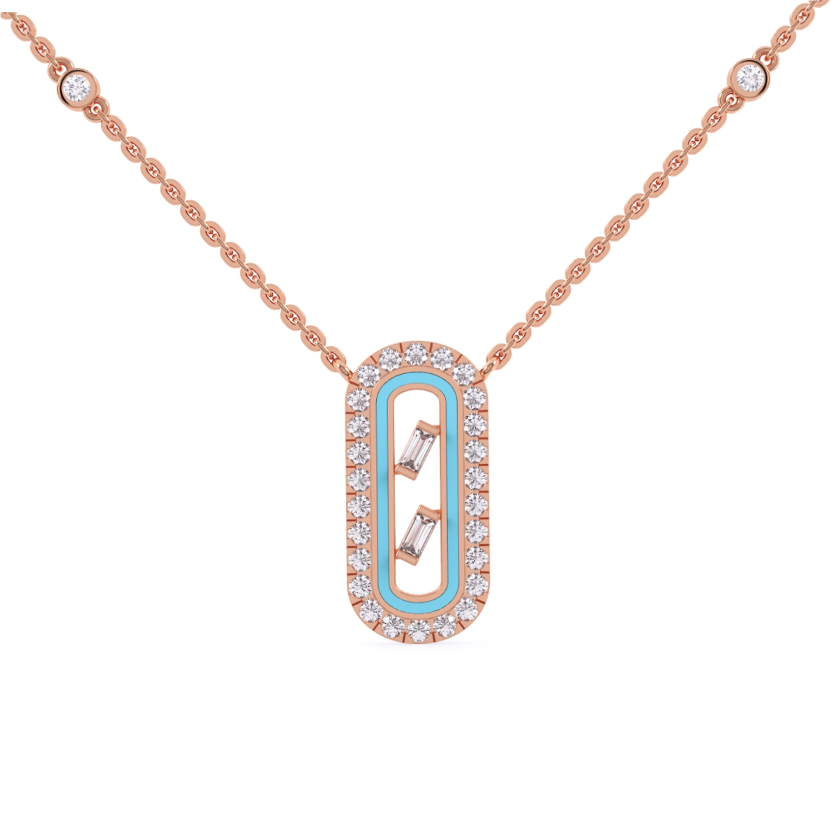 Charming Baguette Lab Grown Diamond Necklace